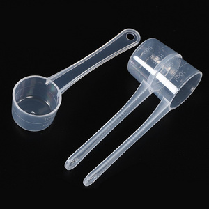 5g 10ml 10cc plastic measuring spoon with measuring marking flat bottom, good quality PP scoop with scale