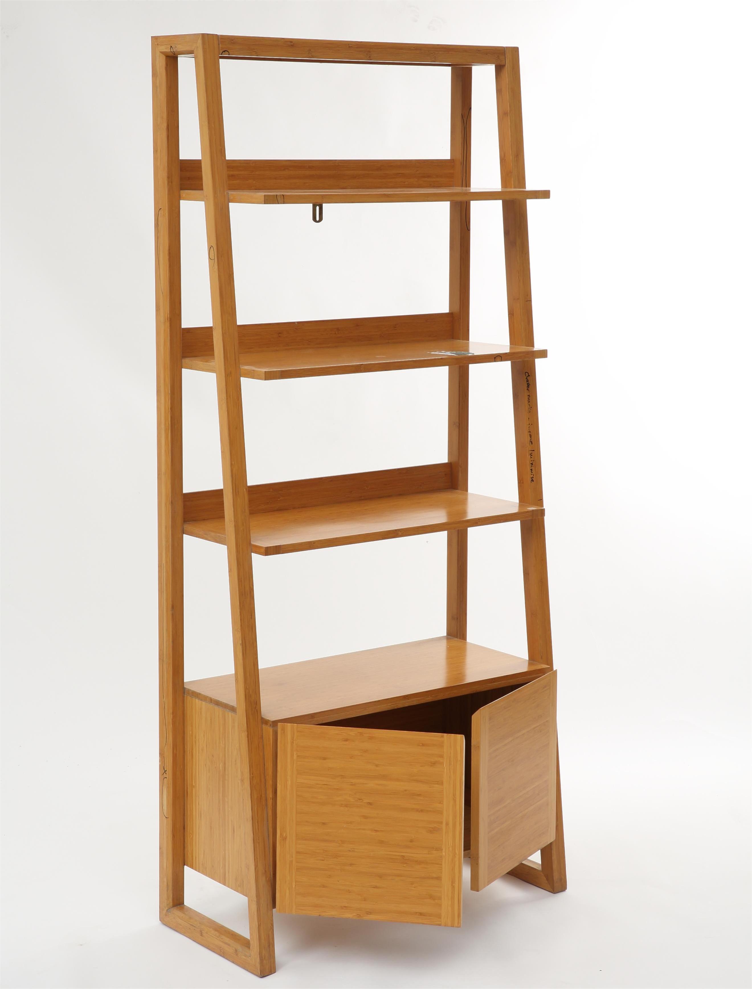 Modern Bookcase Furniture Bamboo With Natural Finish And Drawers Furniture