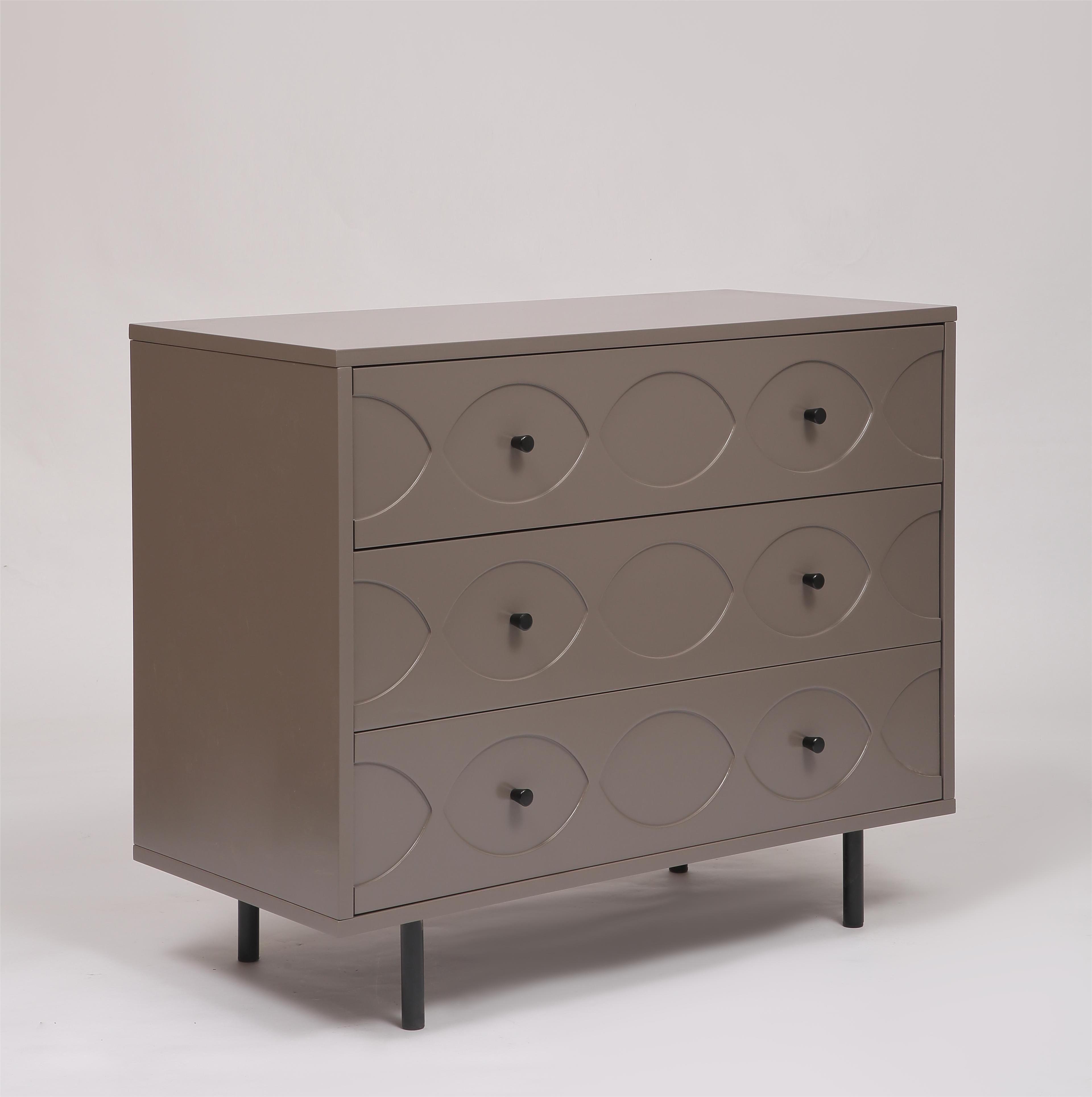 Modern Design Dresser 3-Drawer Wood Chest for Bedroom or Living Room Furniture for Small Spaces