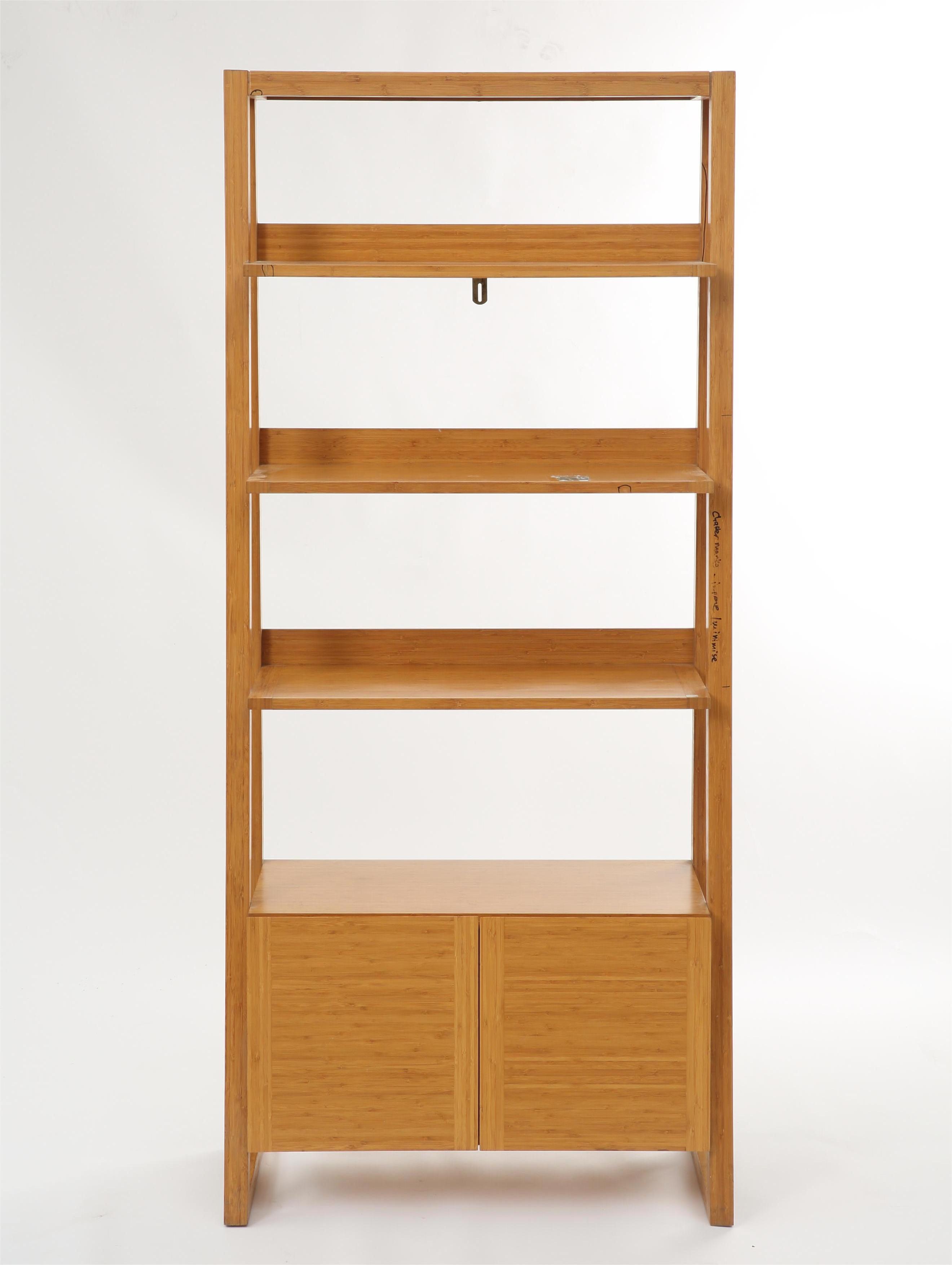 Modern Bookcase Furniture Bamboo With Natural Finish And Drawers Furniture