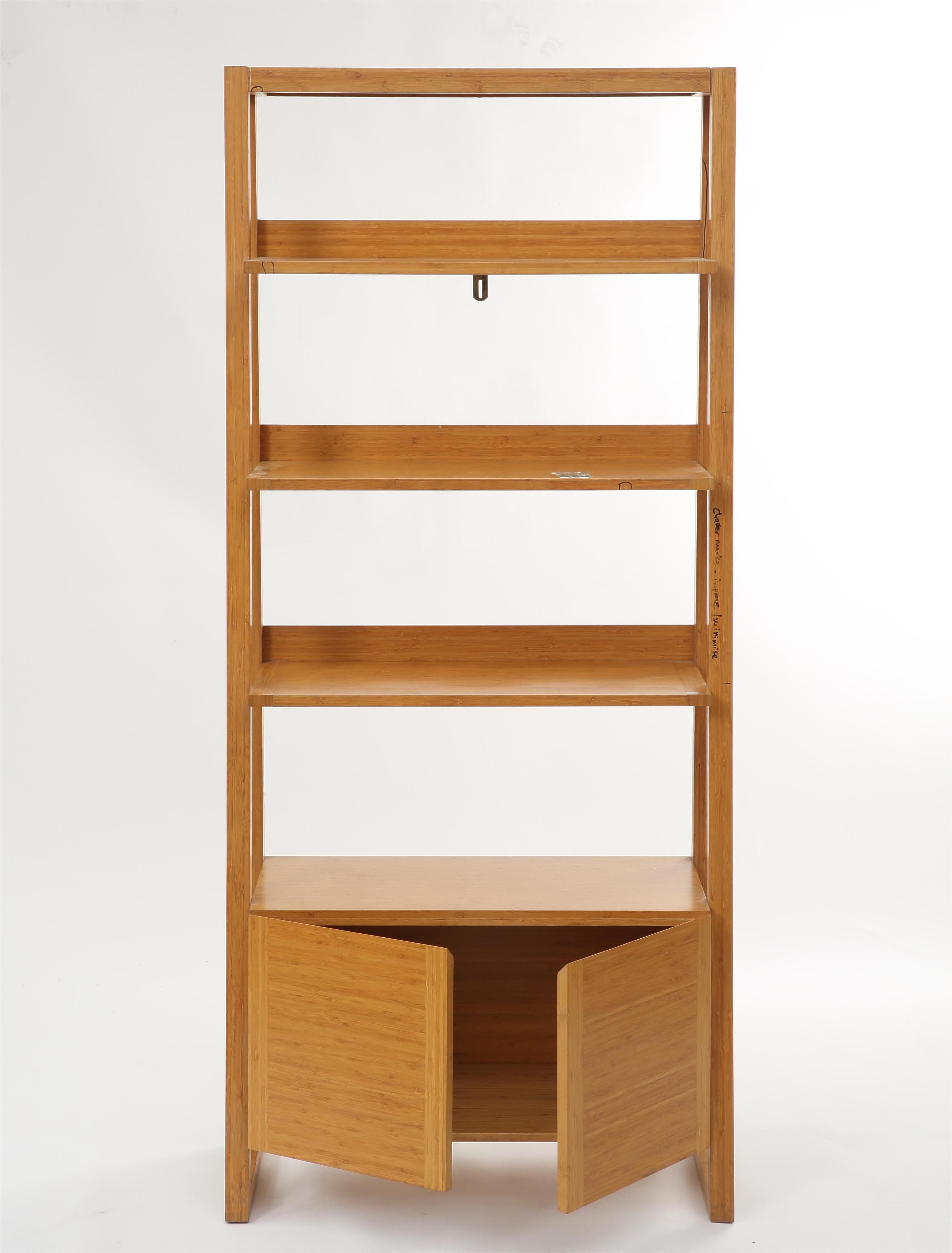 Modern Bookcase Furniture Bamboo With Natural Finish And Drawers Furniture