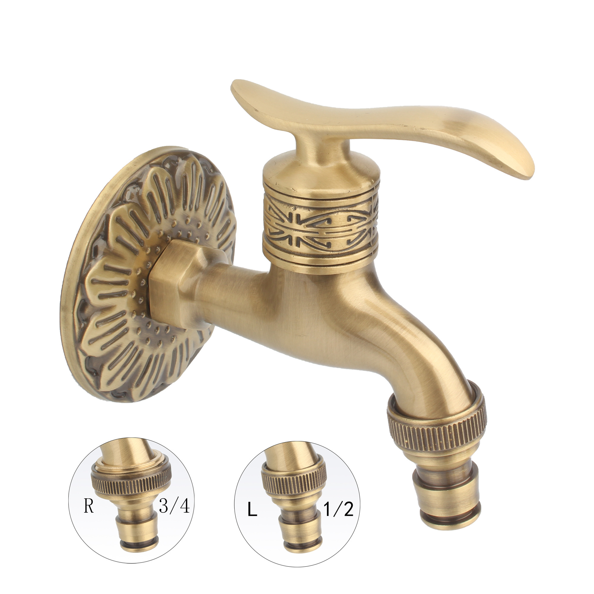 High Quality Garden 1/2 inch Bib Tap Bib Cock and Lever Handle Ball Bibcock with iron lever handle Water Tap