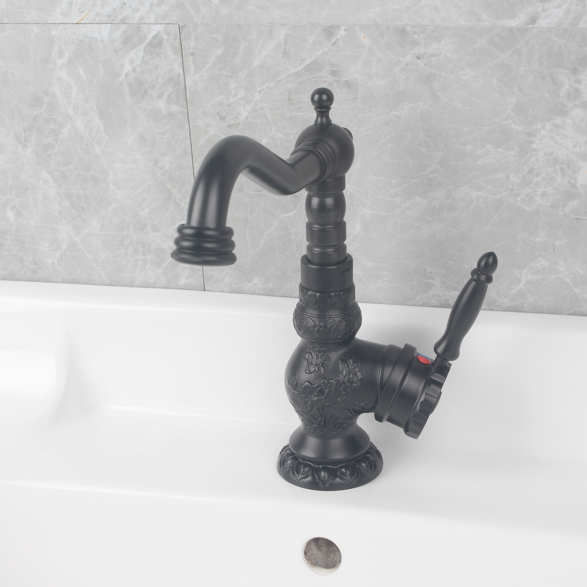 High Quality Matte Black Chrome Washroom Basin Mixer Taps  Bathroom Luxury Basin Faucets