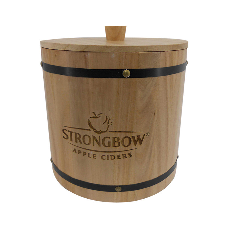 wholesale party beverage beer wine wooden ice bucket with wooden lid