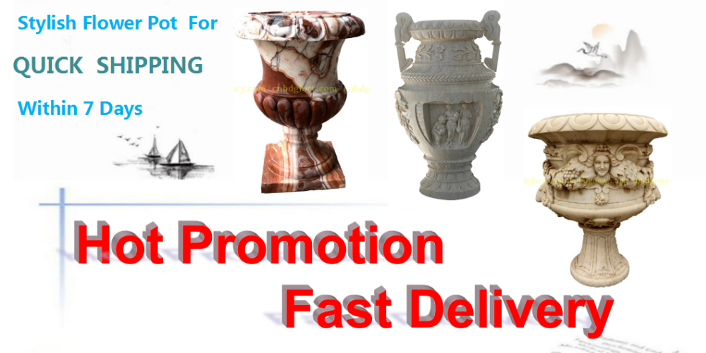 Outdoor Hotel Villa Garden Street Landscape decorative Design stone art sculpture Hand Carved sandstone Flower Pot