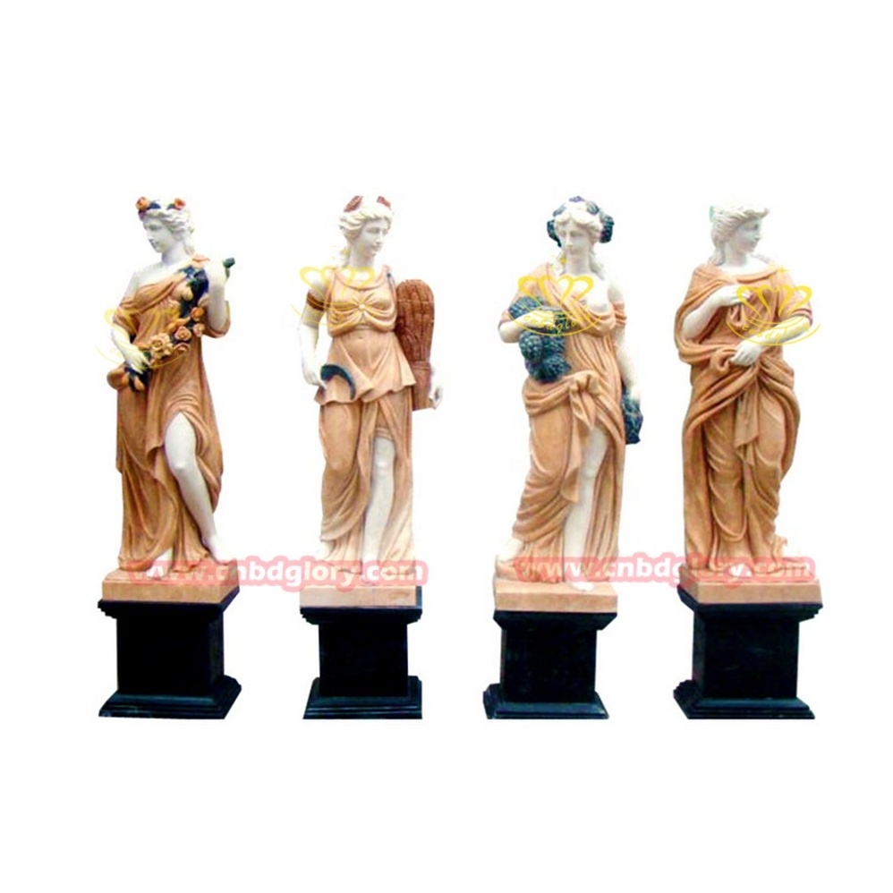 Hot Sale Hotel Villa garden Landscape decoration Design stone crafts art sculpture Marble Four Season Goddess Statues