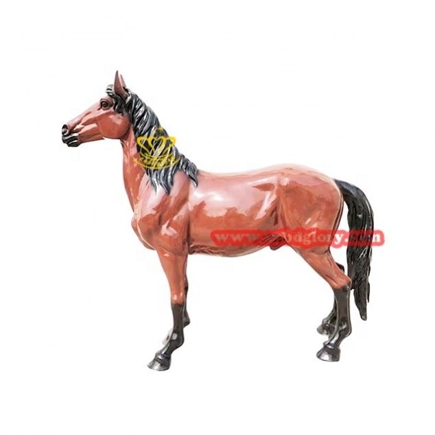 Garden Landscape Design art Sculpture Recreation Facilities carousel Fiberglass Gold Horse Statue