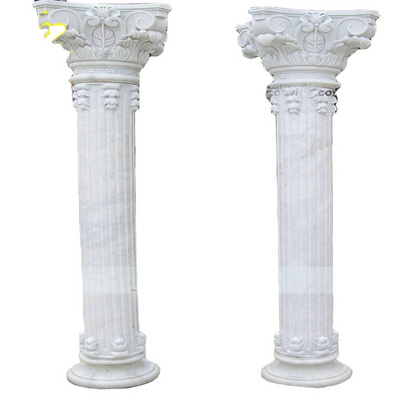 Custom Stone crafts door column Landscape Design Marble Polished art gate building design pillar