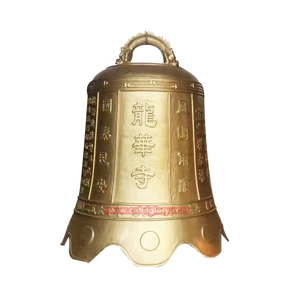 Outdoor Temple ornaments Sculpture Metal crafts Bronze Antique Church Bell For Sale