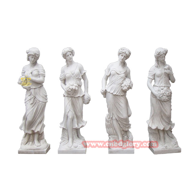 Outdoor garden Street Landscape Design Luxury Stone art Sculpture Marble Four Seasons Goddess Statues