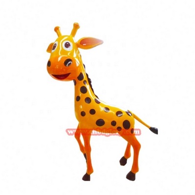 Modern amusement park garden Street Landscape Design art Sculpture Cartoon Fiberglass Giraffe statue