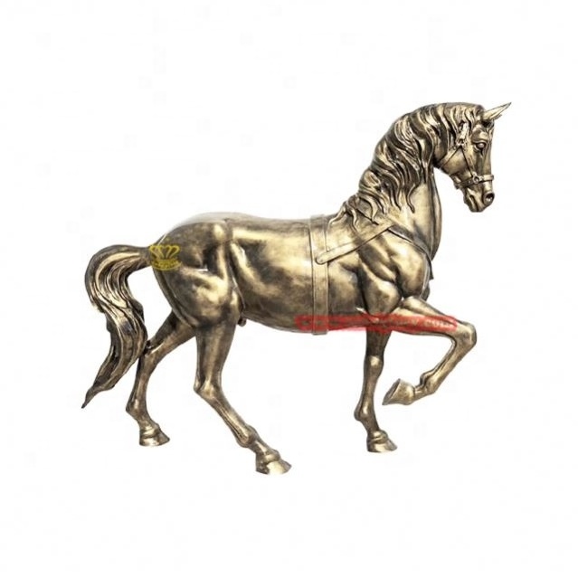 Garden Landscape Design art Sculpture Recreation Facilities carousel Fiberglass Gold Horse Statue