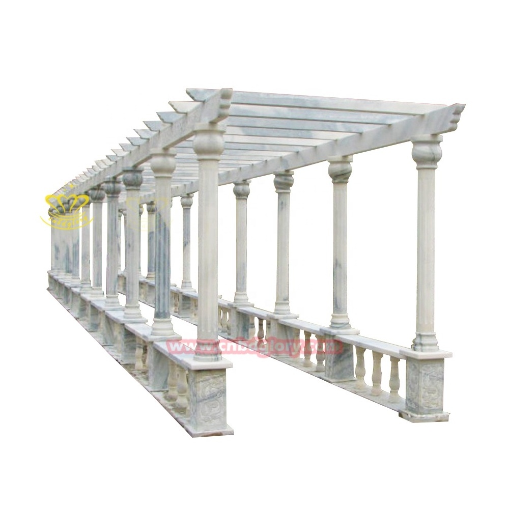 Outdoor Garden Street Landscape decoration stone art Sculpture Marble Column Gazebo design