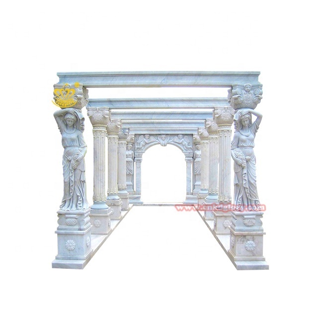 Outdoor Garden Street Landscape decoration stone art Sculpture Marble Column Gazebo design