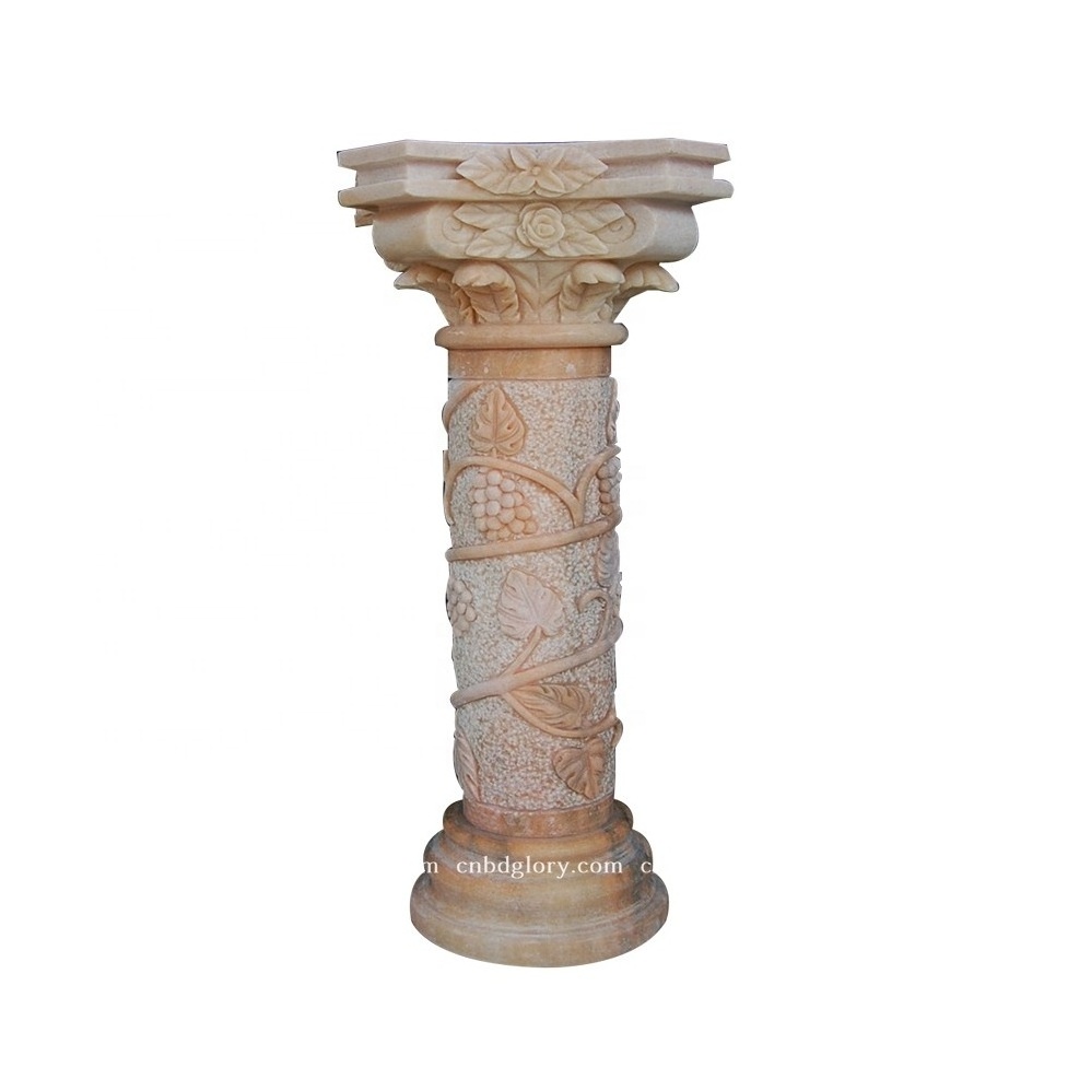 Hotel villa Landscape decoration Columns stone art sculpture Egypt Beige Marble wedding pillars columns for sale