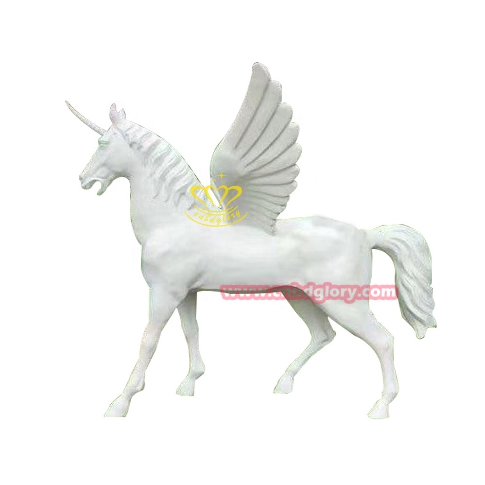 Outdoor Hotel Villa Garden Street Landscape Design art sculpture Fiberglass Winged Unicorn Statue