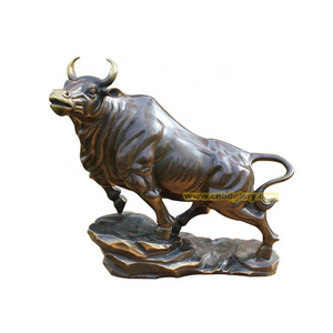 Outdoor garden Street Landscape Decor Design art Sculpture Metal crafts Bronze Bull Statue