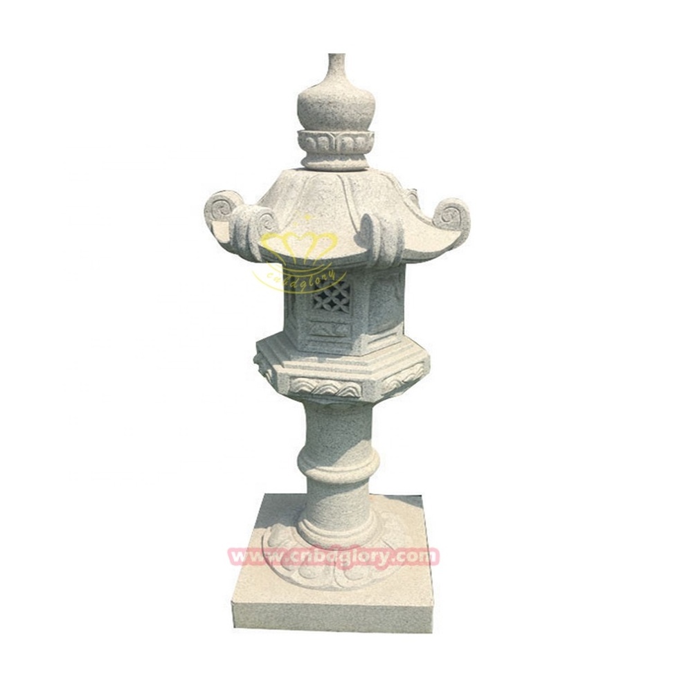 High Quality outdoor Lighting ornaments sculpture Marble Japanese Garden Lanterns