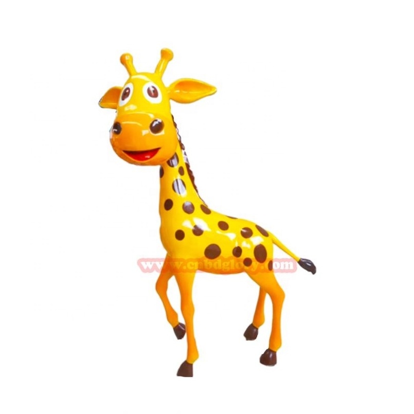 Modern amusement park garden Street Landscape Design art Sculpture Cartoon Fiberglass Giraffe statue