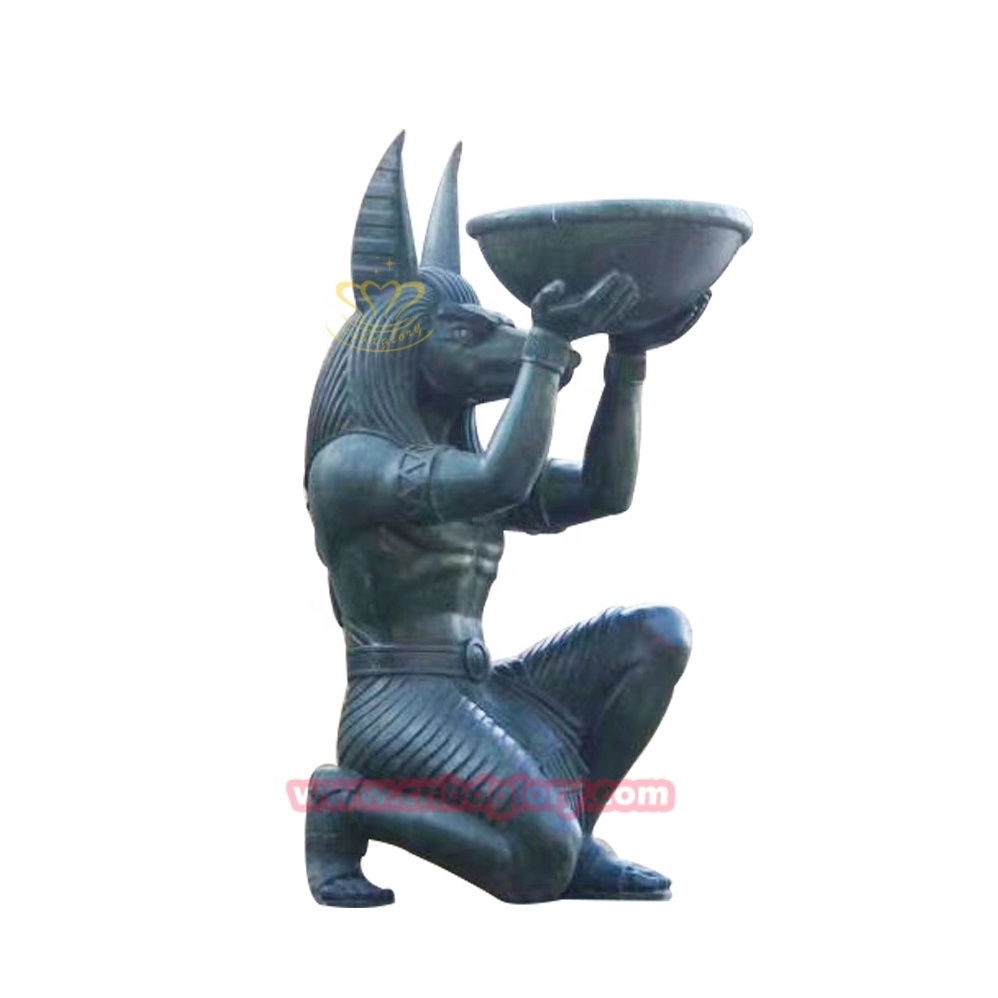 Outdoor garden Street Landscape decoration Design art Sculpture Fiberglass Canine God Grand Anubis Egyptian Statue