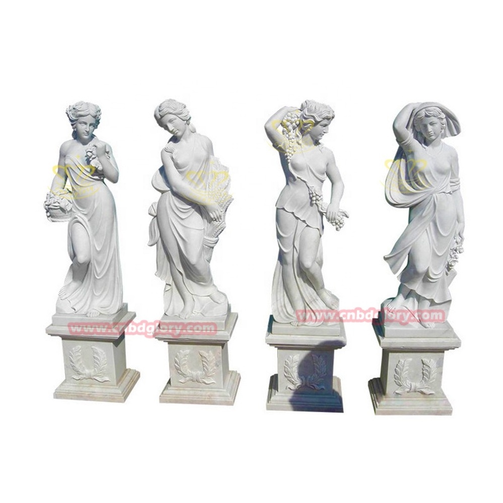 Hot Sale Hotel Villa garden Landscape decoration Design stone crafts art sculpture Marble Four Season Goddess Statues