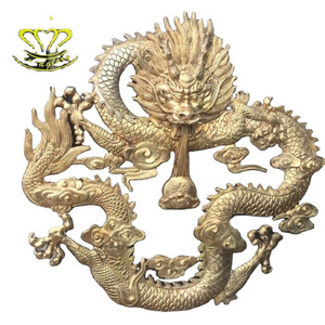 Outdoor garden water feature ornament Metal Crafts Sculpture wall art hanging Bronze Dragon statue