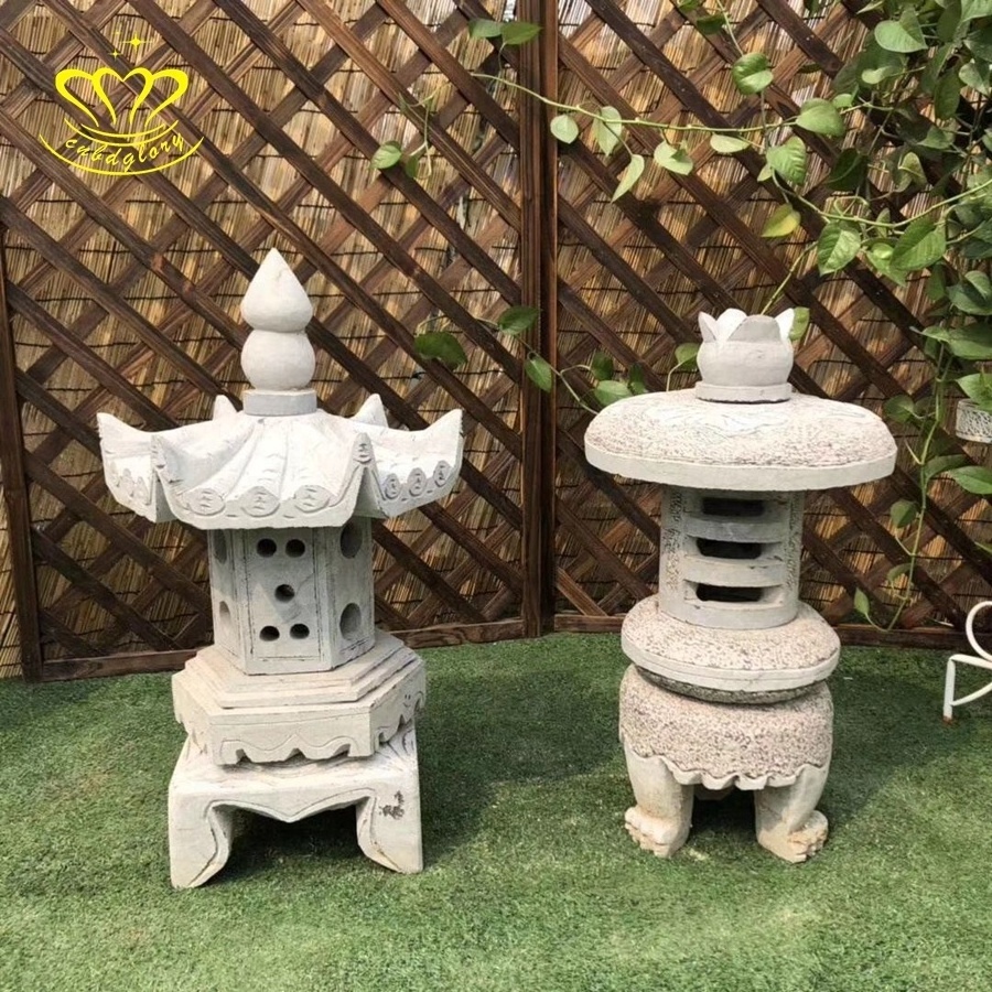 High Quality garden outdoor stone Sculpture ornaments lamp Granite Lantern