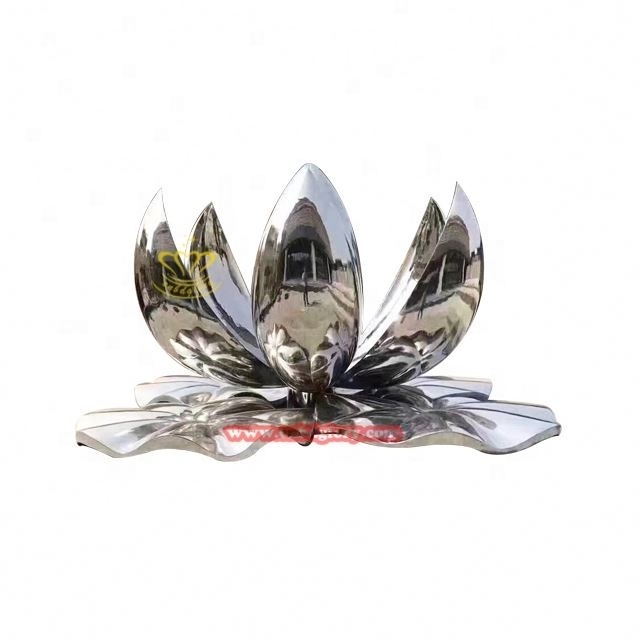 Outdoor water feature Street Landscape Decoration Design 304 Stainless Steel art sculpture metal flowers sculpture