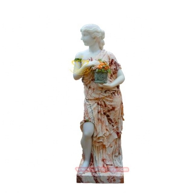 Western style garden Street Landscape Design Luxury Stone art sculpture marble winged Victory statue