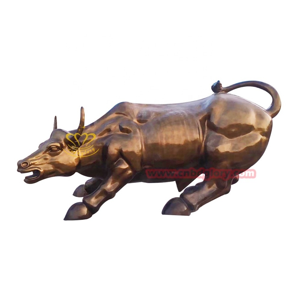 Outdoor Garden Street Landscape Design decoration art Sculpture Fiberglass Wall Street Bull Statue