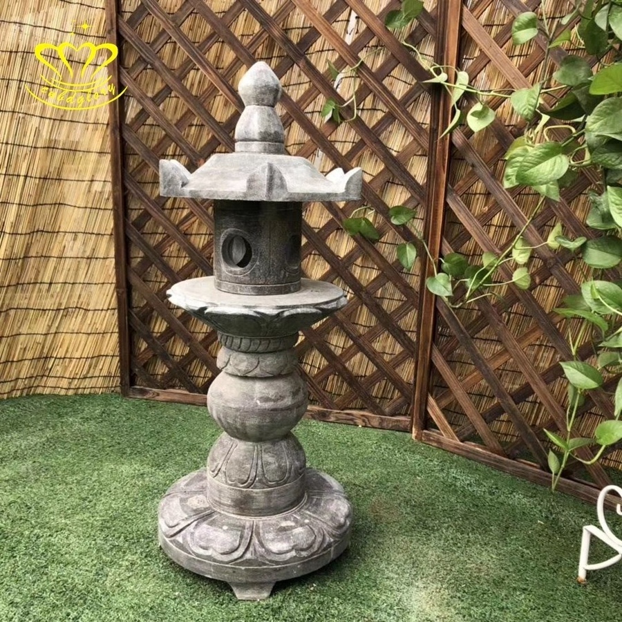 High Quality garden outdoor stone Sculpture ornaments lamp Granite Lantern