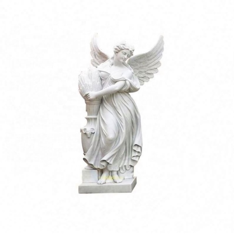 Outdoor garden Street Landscape Design ornament stone art Sculpture Marble Victory Goddess Statue