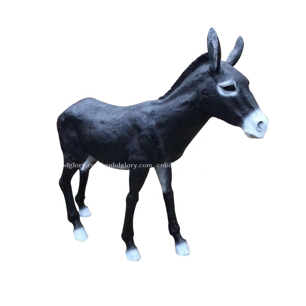 Outdoor farm Garden animal Ornament art sculpture design Fiberglass Donkey Statue