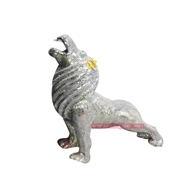 Modern Street Landscape Design Ornament art Sculpture Hand paste process Fiberglass Mosaic Lion statue