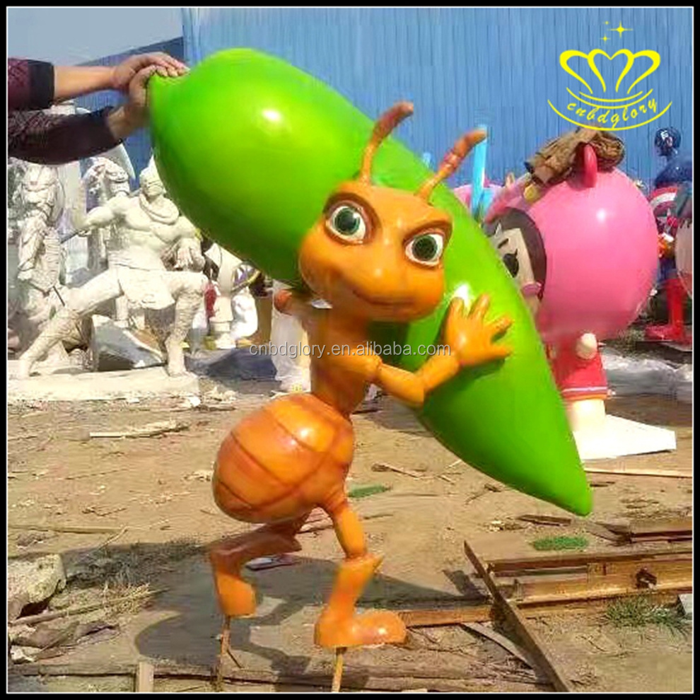 Outdoor Garden lawn Street Landscape decoration Design art sculpture Fiberglass Cartoon Ant Statue