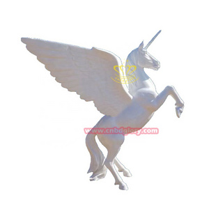 Outdoor Hotel Villa Garden Street Landscape Design art sculpture Fiberglass Winged Unicorn Statue