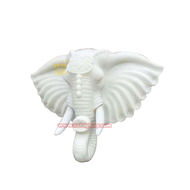 Outdoor garden water feature Landscape Design stone art sculpture Marble statue Elephant Head wall hanging Fountain