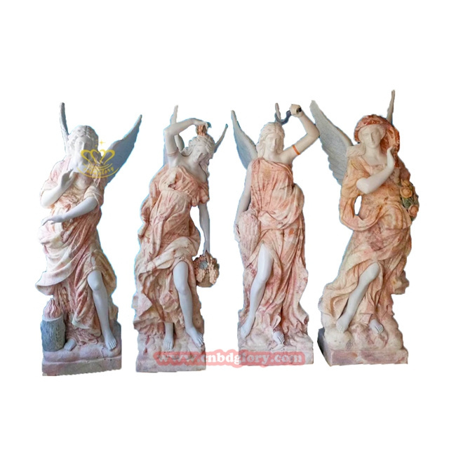 Outdoor garden Street Landscape Design Luxury Stone art Sculpture Marble Four Seasons Goddess Statues