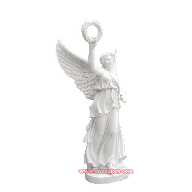 Western style garden Street Landscape Design Luxury Stone art sculpture marble winged Victory statue