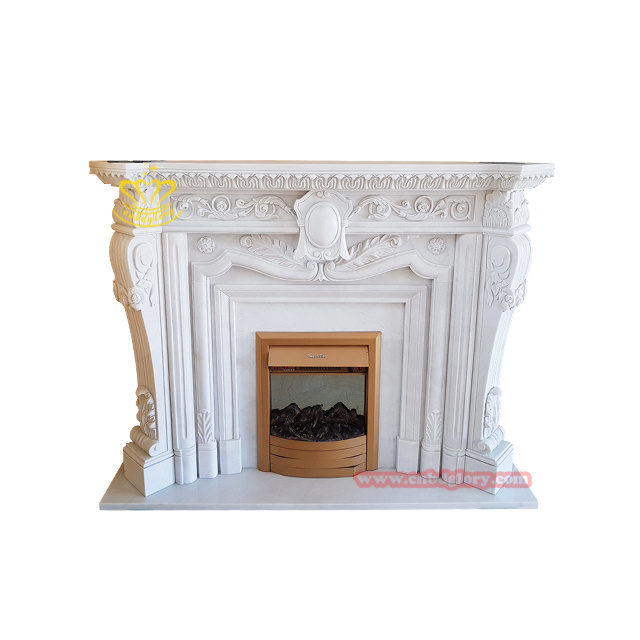 Factory price modern indoor decorative mantel design stone art sculpture carrara marble Victorian fireplace surround