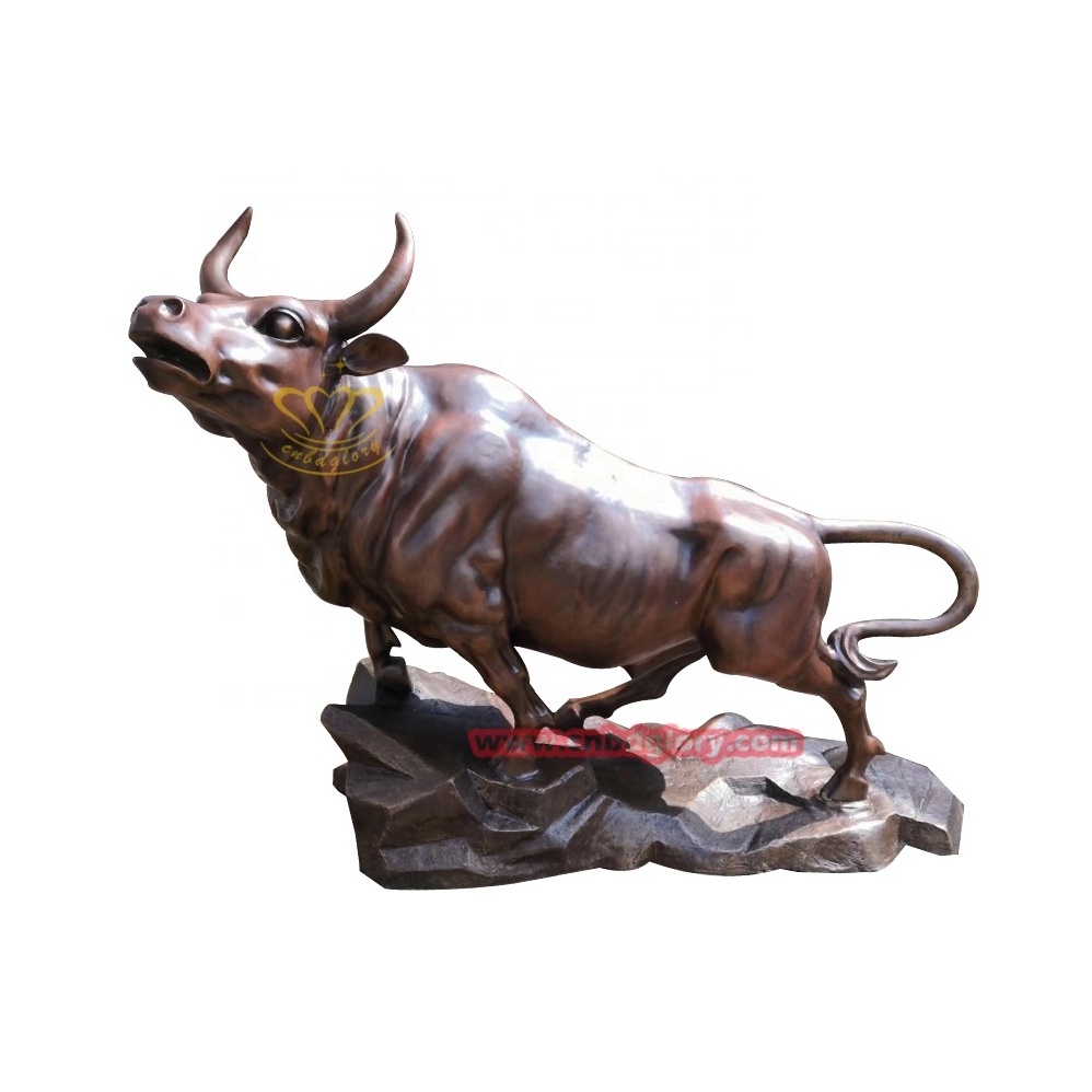 Outdoor Garden Street Landscape Design decoration art Sculpture Fiberglass Wall Street Bull Statue