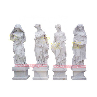 Hot Sale Hotel Villa garden Landscape decoration Design stone crafts art sculpture Marble Four Season Goddess Statues