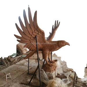 Outdoor Garden water feature Decor Sculpture Hot Sale metal art Bronze Eagle statues