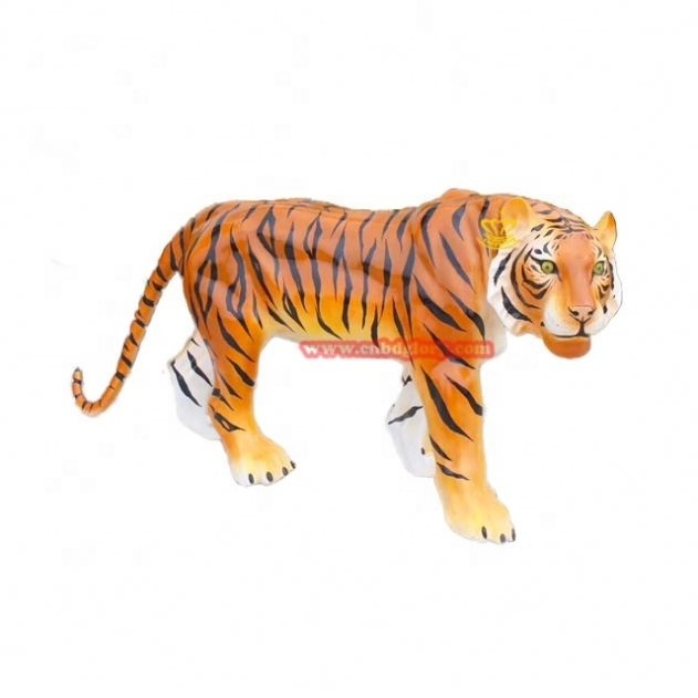 Custom child amusement park garden Street Landscape Decoration Design High Quality Life Size Fiberglass Tiger Statue