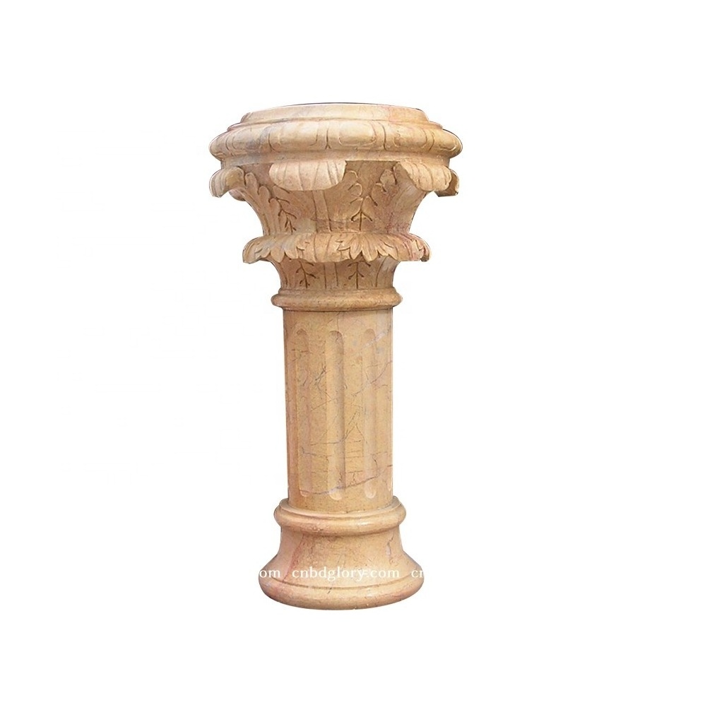 Hotel villa Landscape decoration Columns stone art sculpture Egypt Beige Marble wedding pillars columns for sale