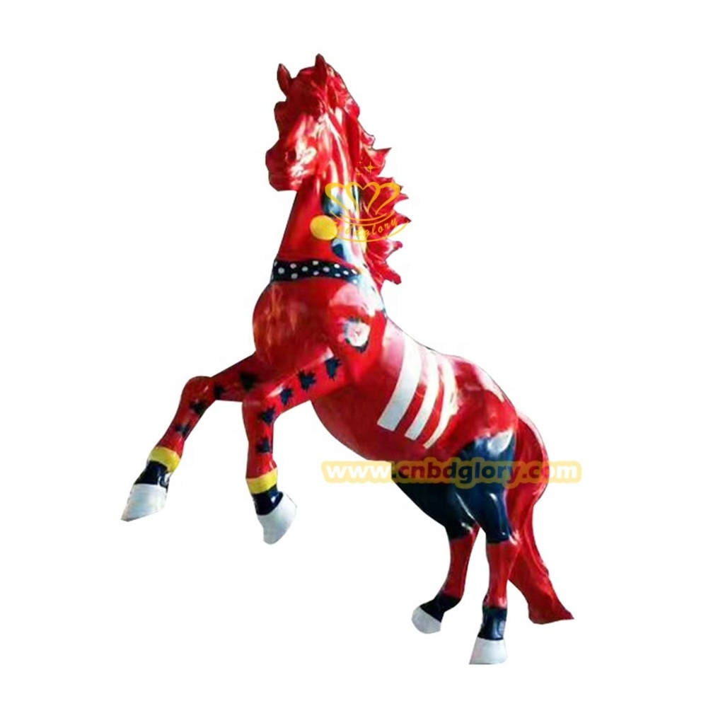 Outdoor Garden plaza Street Landscape decoration Design art sculpture Custom style Fiberglass Running Horse statue