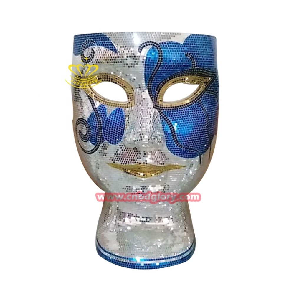 Wholesale indoor grotesque in shape decoration chairs design art Sculpture Fiberglass Mosaic Face Chair