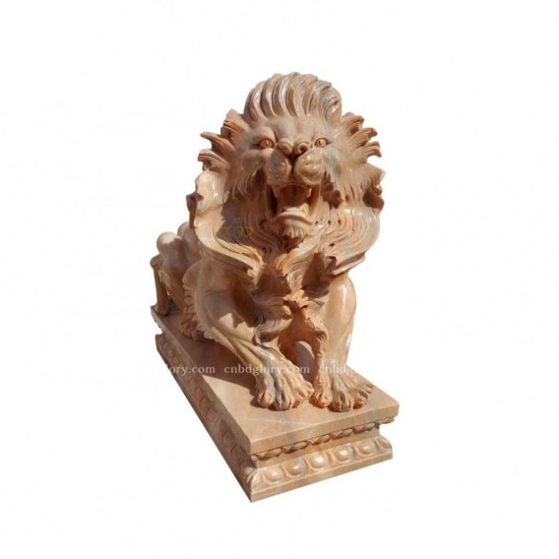 Outdoor Hotel Villa garden Street Landscape decoration Design stone art Sculpture Hand Carved marble Sleeping Lion Statue