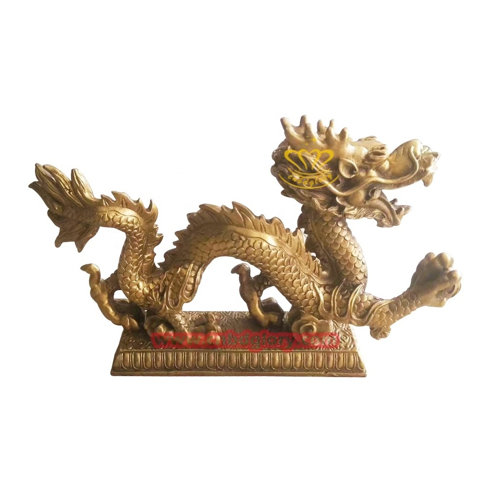 Garden Outdoor water feature Landscape decoration Design Metal crafts art Sculpture Golden Bronze Dragon Statue