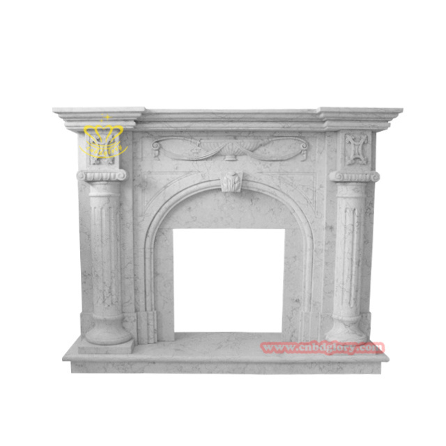 Factory price modern indoor decorative mantel design stone art sculpture carrara marble Victorian fireplace surround